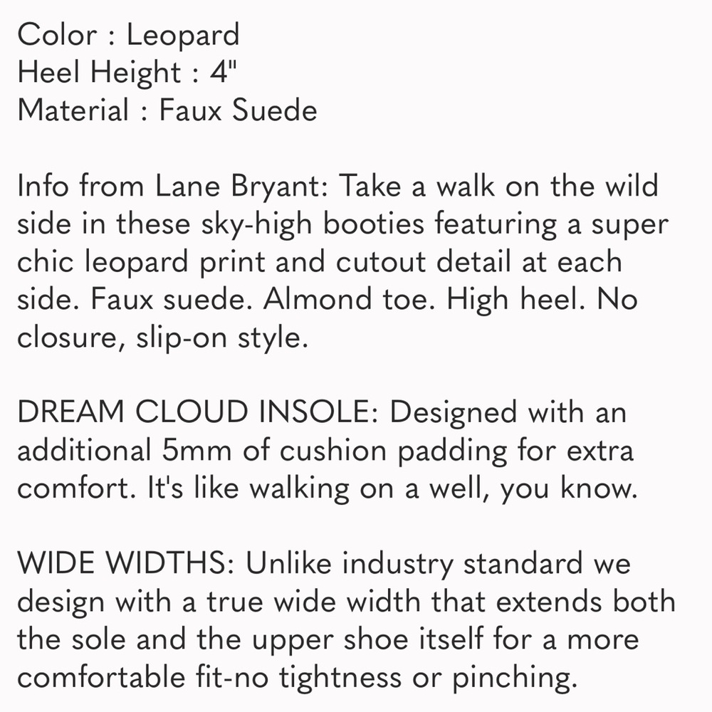 NWT Lane Bryant Dream Cloud Animal Print Bootie in size 10W. - Picture 10 of 10